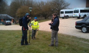 Team gridding out the site with the GPS