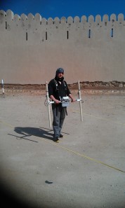 Phil Riris carrying our magnetometer survey