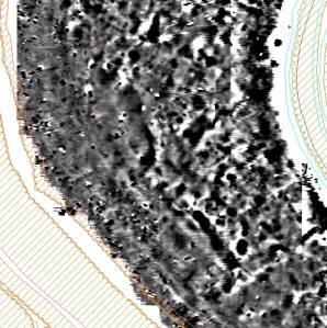 Detail of the results of the magnetometry from the Outer Bailey