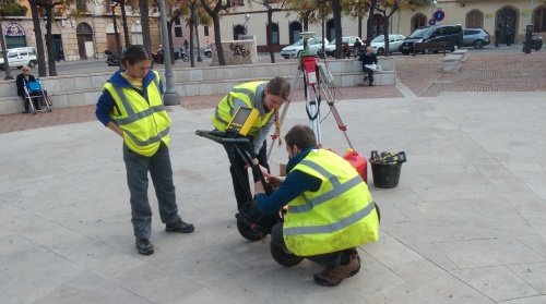 Set up of the GPS and GPR by the University of Southampton team in the Placa dels Carros