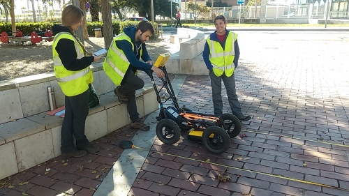 500MHz GPR survey in one of the plazas